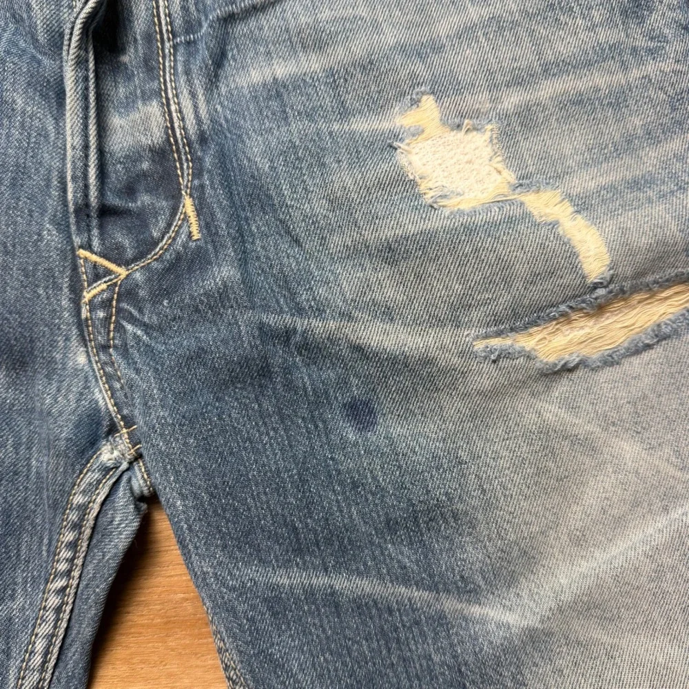 Diesel Larkee Jeans Mens 31x28 Blue Eyecons Edition Straight Distressed 008NE